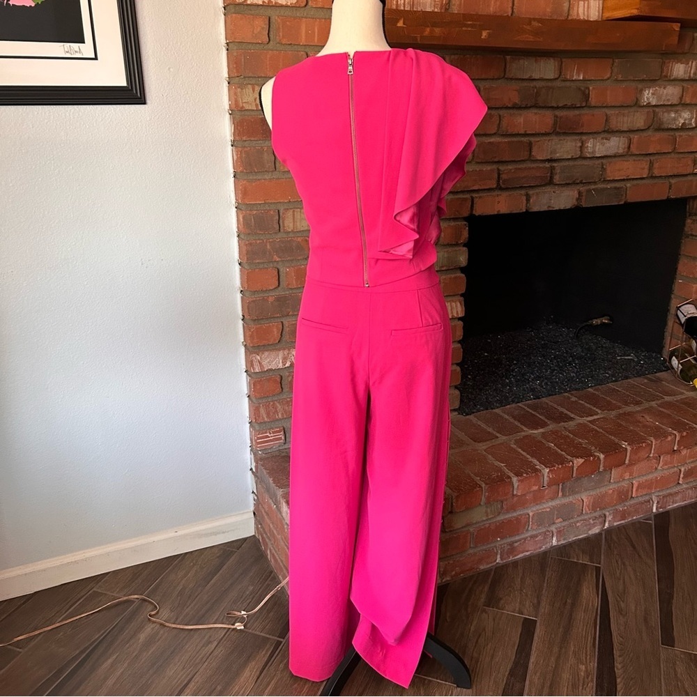 Alice + Olivia Marin Ruffle Top & Shavon Cut Out Wide Leg Pants Set Pink Sz 2/4 - Picture 6 of 12